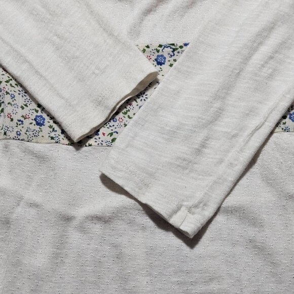 Free People Soft Cream Floral Tunic Top S Cottagecore Peplum Boho Chic Romantic - Picture 9 of 11